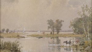 ハッケンサック メドウズ、1890 年。 作： Jasper Francis Cropsey