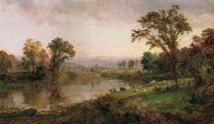 Riverscape-1888年初秋 作： Jasper Francis Cropsey