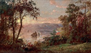 セイリング（タッパン・ジーのハドソン）1883年（油彩・キャンバス） 作： Jasper Francis Cropsey