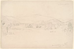 「ワシントン山の眺め」の習作 作： Jasper Francis Cropsey