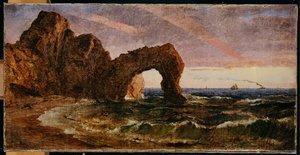 エトルタの日没、1894 作： Jasper Francis Cropsey