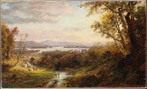 ハドソンの眺め、1883年 作： Jasper Francis Cropsey