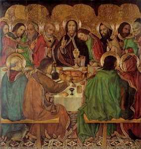 La cene - The Last Supper - Jaume (Jaime) Huguet (1412-1492) - 1465-1470 - パネル上のテンペラ - 170x161 - Museu Nacional d