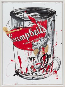 Soup Can 3 NewYorker, 2019（キャンバスにハウスペイントとインク） 作： Jay Batlle