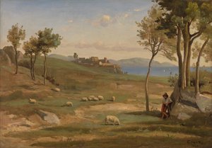 イタリアの風景 作： Jean-Baptiste-Camille Corot