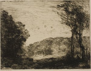 緑豊かな田園地帯 作： Jean-Baptiste-Camille Corot