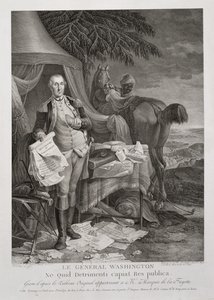 ワシントン将軍、ノエル・ル・ミア（1724-1801）によって刻まれたチェコの損傷はありません。 1785年（彫刻） 作： Jean Baptiste (after) Le Paon