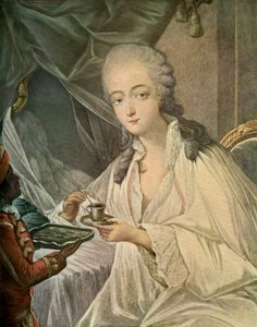 デュ・バリー夫人とザモールのページ（「18世紀のフランス色彩画」より 作： ジャン・バプティスト・アンドレ（後）ゴーティエ・ダゴティ