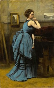 レディ・イン・ブルー 作： Jean Baptiste Camille Corot