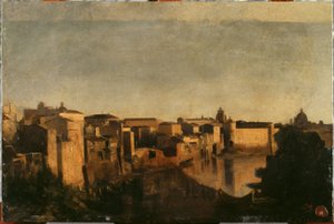 ローマのテヴェレ川、1856年から1862年の間（油彩） 作： Jean Baptiste Carpeaux