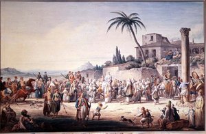 1776年頃のアテネでの婚礼の様子 作： Jean Baptiste Hilair