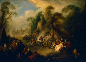 田舎の祭り、1728年頃、ジャン＝バティスト・ペーター（1695-1736）の絵画、油彩・キャンバス 作： Jean Baptiste Joseph Pater
