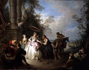 The Fortune Teller（油彩・キャンバス） 作： Jean Baptiste Joseph Pater