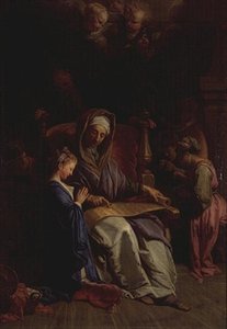 聖母の巻物を読む聖アンナ 1700年頃（油彩・キャンバス） 作： Jean Baptiste Jouvenet