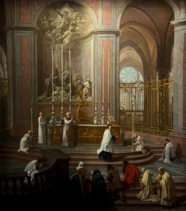 1710年頃のカノン、アントワーヌ・ド・ラ・ポルトのミサ（油彩・カンヴァス） 作： Jean Baptiste Jouvenet
