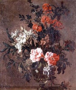 静物画、リリーとその他の花 作： Jean Baptiste Monnoyer