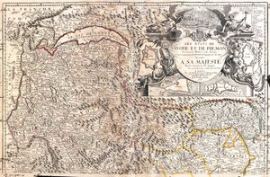 スイス（ヴォー州、ヴァレー州）、イタリア（アオスタ渓谷、ピエモンテ州）、フランス（フランシュ＝コンテ地域圏、ローヌ＝アルプ地域圏） 作： Jean Baptiste Nolin