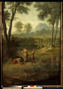 五感の話「匂い」 ジャン・バティスト・ウードリー（1686-1755）による装飾パネルの詳細 1749年 ヴェルサイユ宮殿、ミュゼ・デュ・シャトー。 作： Jean Baptiste Oudry