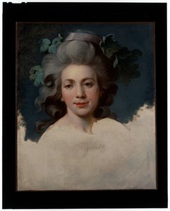 貴婦人の肖像（バッカンテに扮した女性の頭部、未完の肖像画） 作： Jean Baptiste Regnault