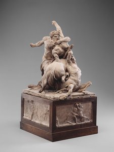 2つのケンタウロスと戦うヘラクレス、1785年頃（テラコッタ） 作： Jean Baptiste Stouf