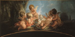 羊2匹と戯れる5人の恋人たち 作： Jean Francois Clermont