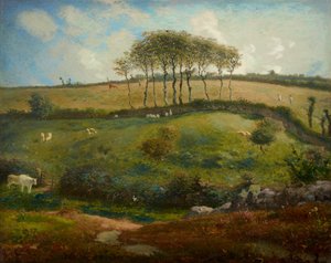 シェルブール近くの牧草地（ノルマンディー） 作： Jean Francois Millet