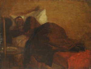 アーティストの妻（パネルに油彩） 作： Jean Francois Millet