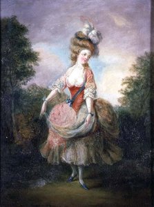 羽根つき帽子のダンサー 作： Jean Frederic Schall