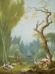 馬とライダーのゲーム、c.1775-80（キャンバスに油彩） 作： Jean Honore Fragonard