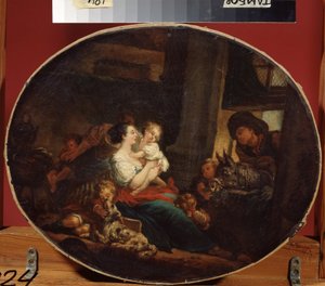 「幸せな家族または幸せな豊饒」（幸せな家族）ジャン・オノレ・フラゴナール（1732-1806）による絵画（1773-1776）地方美術館、タンボフロシア 作： Jean Honore Fragonard