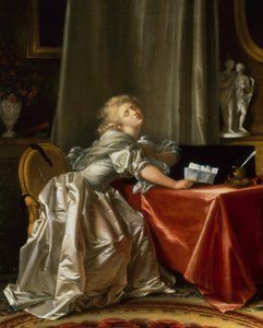 悪い知らせ (キャンバスに油彩) 作： Jean Honore Fragonard