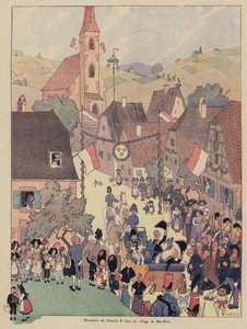 アルザス、バ ランの村でのフランス国王シャルル 10 世の歓迎 作： Jean Jacques Waltz