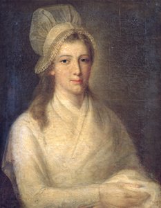 シャルロット・コルデー（1768-93）（帆布に油彩） 作： Jean Jacques Hauer