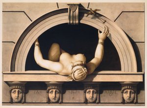 彼は自由です (Il est Libre), c. 1798年（紙に水彩） 作： Jean Jacques Lequeu