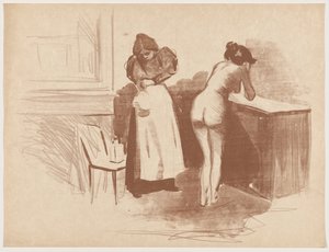 馬毛手袋を使った摩擦（馬毛手袋を使ったマッサージ） 作： Jean-Louis Forain
