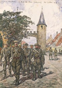 フランドル戦線、ルーの門（ベルギー）、1917年7月30日（紙に水彩画）