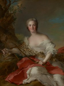 ディアナ役ボニエ・ド・ラ・モッソン夫人の肖像（コンスタンス＝ガブリエル＝マグドレーヌ・デュ・モンシエル・ド・ローライユ） 作： Jean-Marc Nattier