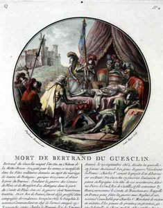 ルイ・ロジェが彫った「ベルトラン・デュ・ゲスクリン（1311-80）の死 作： Jean (after) Duplessis Bertaux