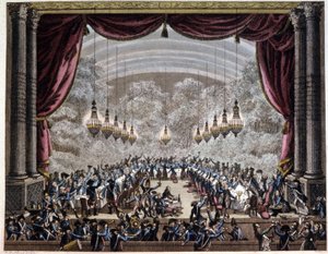 フランス革命: パリの警備員の宴会、c.1750-1800 (彫刻) 作： Jean (after) Duplessis Bertaux