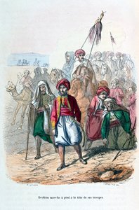 彼の軍隊の前で行進しているイブラヒムパシャ、1811-1818 1847 作： Jean Adolphe Beauce