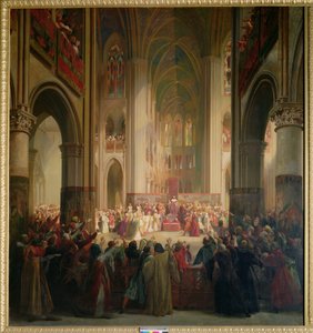 シャルル4世（1295-1328）の死後、ノートルダムで開催されたパリ三部会 作： Jean Alaux