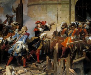 1677年3月17日にルイ14世(1638-1715)によって襲撃されたヴァランシエンヌ ヴォーバンが軍事作戦を指揮する。Jean Alaux dit le Romain (1786-1864) による絵画 1837 Sun.4,15x4,65 m - 1677年3月17日にルイ14世（1638年〜1715年）によって襲撃されたヴァランシエンヌ。ヴォーバンがミリタを率いる 作： Jean Alaux