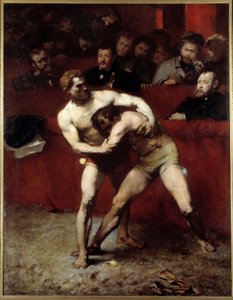 力士たちの絵 アレクサンド・ファルギエール（1831-1900） 1875年 日1,91×2,4 m パリ、オルセー美術館 作： Jean Alexandre Joseph Falguiere