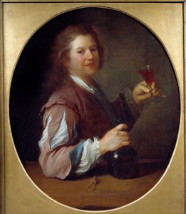 酒飲みの画家の肖像 ジャン・アレクシス・グリムー（1680-1740）の絵画 1724年 日1x0,85 m