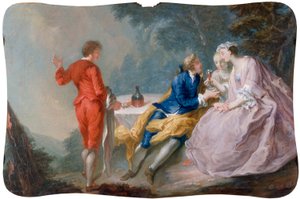 祝宴：会話の作品 1730年頃 油彩・カンヴァス 作： Jean Antoine (after) Watteau