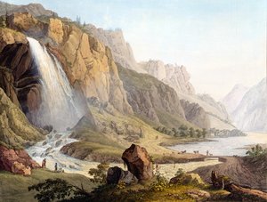 カスケードデピセヴァッシュの眺め、1789年頃 作： Jean Antoine Linck
