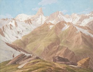 プチ・ジョラス、グランド・ジョラス、ル...付近のモンブラン山塊の眺め（18世紀後半～19世紀 作： Jean Antoine Linck