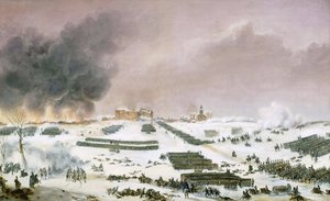 プロイセンとポーランドのキャンペーン（1806-1807年） - シメオン・ジャン・アントワーヌ・フォート（1793-1861年）。エラウの戦い、墓地の攻撃 1807年2月7日、フランス歴史博物館、ベルサイユ宮殿
