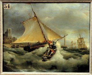 悪い時代。テオドール・グーディン（1802-1880）の絵画 作： Jean Antoine Theodore Gudin