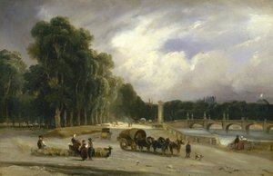 ル・クール・ラ・レーヌ 1828年頃（油彩） 作： Jean Antoine Theodore Gudin